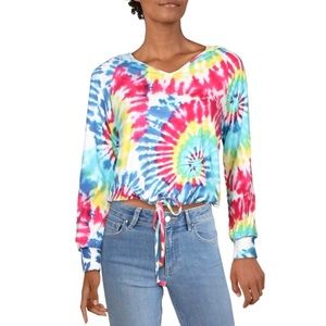 Almost Famous Tie Dye Crop Hoodie Junior Size Small
